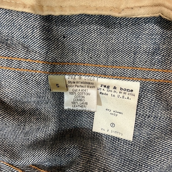 Rag & Bone Jackets Leather Sleeves Jacket - Picture 5 of 6